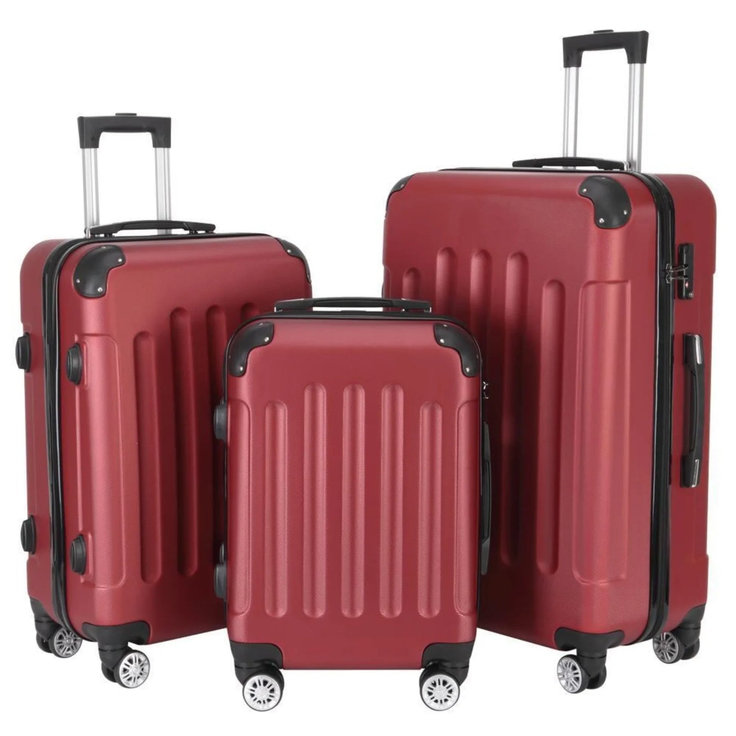 Wine Red 3 Pieces Travel Luggage Set