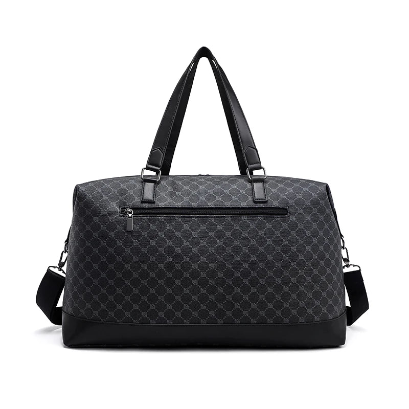 Printed leather men's handbag