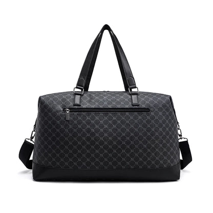 Printed leather men's handbag